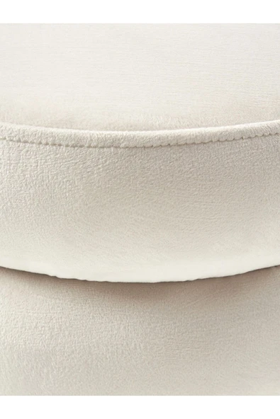 Mobilya Stant Most Twister Puf 01 Kırık Beyaz Beyaz Kadife Kumaş (Evinize Teslim) - Resim 4