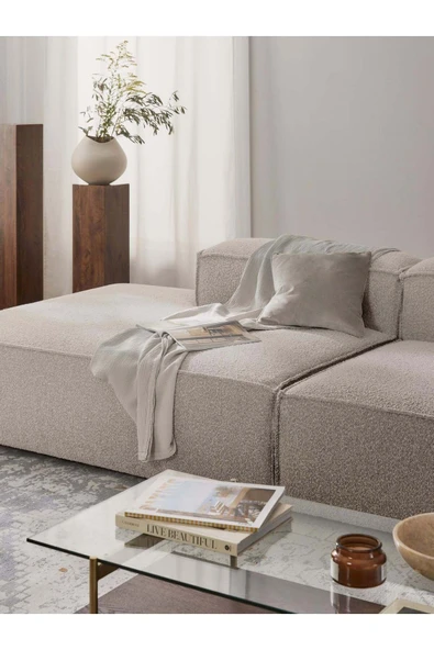 Mobilya Stant Most Mollis Sol Pro Köşe Modül 01 Beyaz Lüks Bukle Kumaş Yumuşak Sünger(EVİNİZE TESLİM) - Resim 2