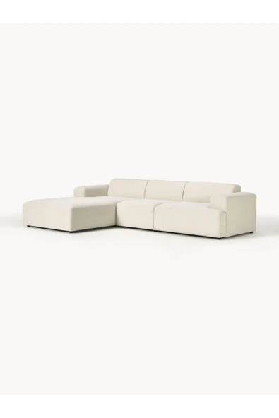 Mobilya Stant Most Mollista 3 Modül Sol Köşe Koltuk 01 Kırık Beyaz Keten Kumaş Yumuşak Sünger (Evinize Teslim) - 4