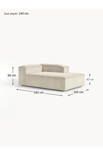 Mobilya Stant Most Mollis Plus Sağ Köşe Dinlenme 01 Fitilli Kırık Beyaz Kadife Yumuşak Sünger(EVİNİZE TESLİM) - Resim 7