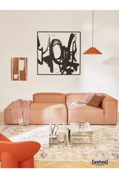 Mobilya Stant Most Mollis Pro 2 Modül Sol Kanepe Kiremit Keten Yumuşak Sünger(Evinize Teslim) ürün görseli