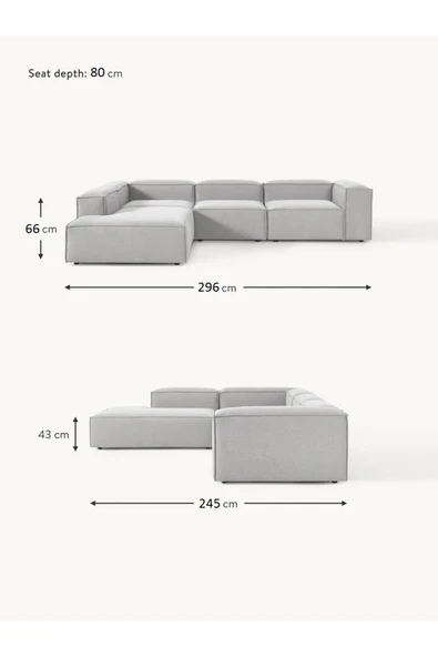 Mobilya Stant Most Mollis Pro 4 Modül Sol Köşe Koltuk Takımı 32 Gri Keten Kumaş Yumuşak Sünger(Evinize Teslim) - Resim 7