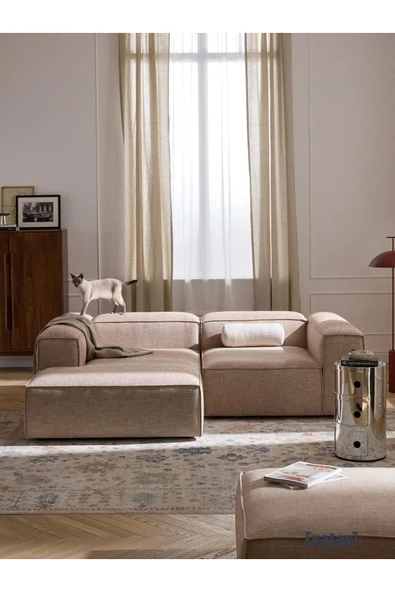 Mobilya Stant Most Mollis Plus Sol Köşe 2 Modül Köşe Koltuk 09 Bej Keten Kumaş Yumuşak Sünger(EVİNİZE TESLİM) ürün görseli