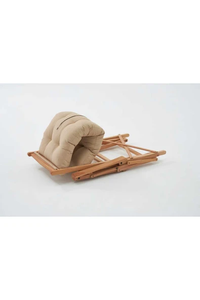 Mobilya Stant Most Sunbed Şezlong Su Bazlı %100 Ağaç Outdoor Bej Kumaş Silikon Dolgu (Evinize Teslim) - 5