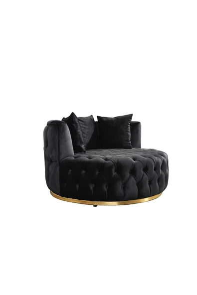 Mobilya Stant Most Hallow Kapitoneli Gürgen Berjer Silinebilir 25 Siyah Kadife Kumaş Gold Kasa (Evinize Teslim) - Resim 2