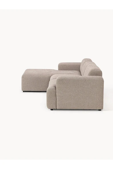 Mobilya Stant Most Mollista 3 Modül Sol Köşe Koltuk 10 Kahverengi Keten Kumaş Yumuşak Sünger (Evinize Teslim) - Resim 6