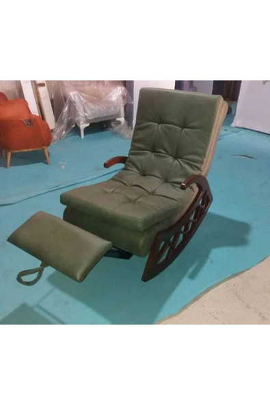 Mobilya Stant Most Woodarm %100 Ağaç Dinlenme Koltuğu 11 Yeşil İthal Nubuk Kumaş (Evinize Teslim) ürün görseli