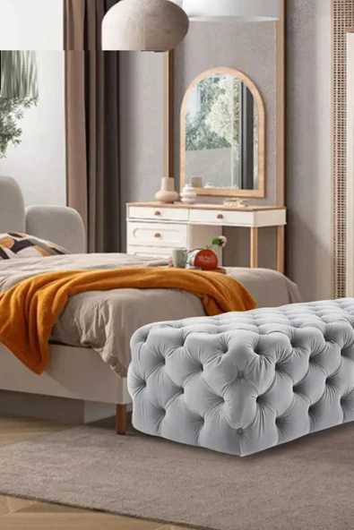 Mobilya Stant Most Hallow Kapitoneli Bench 23 Antrasit Kadife Kumaş (Evinize Teslim) ürün görseli