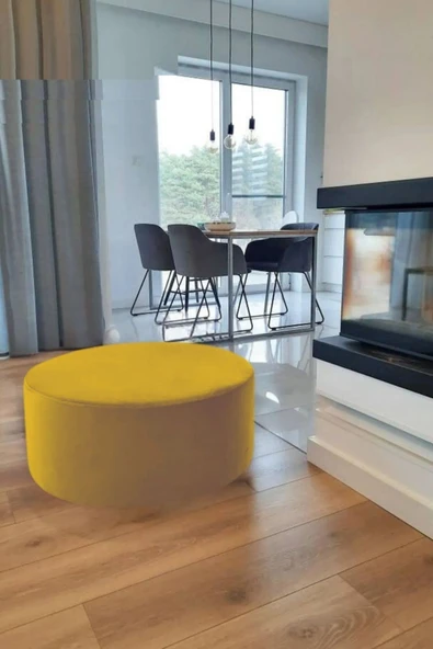 Mobilya Stant Most Ekol Yuvarlak Sandıklı Orta Sehpa 07 Hardal Kadife Kumaş (Evinize Teslim) ürün görseli