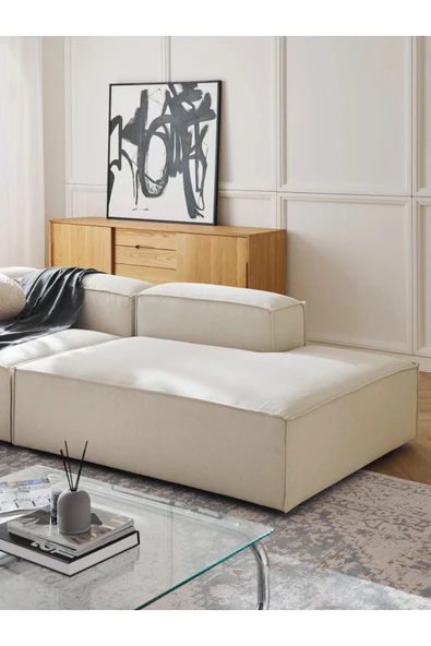 Mobilya Stant Most Mollis Pro 2 Modül Sağ Kanepe 01 Kırık Beyaz Keten Kumaş Yumuşak Sünger(Evinize Teslim) - Resim 2