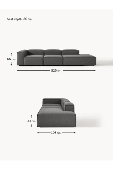 Mobilya Stant Most Mollis Pro 3 Modül Sağ Kanepe Keten Yumuşak Sünger(Evinize Teslim) - Resim 5
