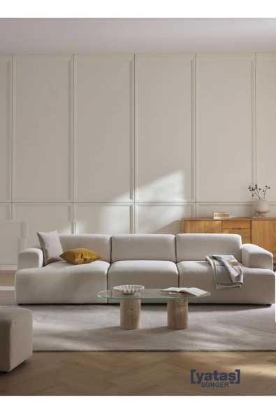 Mobilya Stant Most Mollista 3 Modül Kanepe Koltuk 01 Kırık Beyaz Keten Kumaş Yumuşak Sünger (Evinize Teslim) ürün görseli