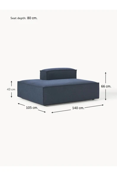 Mobilya Stant Most Mollis Sol Pro Köşe Dinlenme Lacivert Keten Kumaş Yumuşak Sünger(EVİNİZE TESLİM) - Resim 4