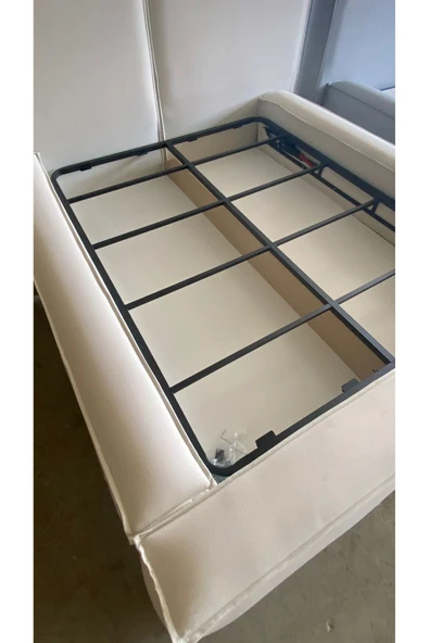 Mobilya Stant Most Mollior Bazalı Karyola Kırık Beyaz Keten Kumaş 160x200 cm. Yatak İçindir (Kurulum Dahil) - Resim 2