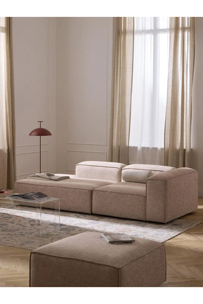 Mobilya Stant Most Mollis Sol Pro Köşe Modül 09 Bej Keten Kumaş Yumuşak Sünger(EVİNİZE TESLİM) - Resim 2