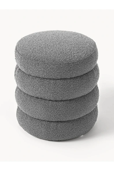 Mobilya Stant Most Twister Puf 17 Gri Bukle Kumaş (Evinize Teslim) - Resim 2