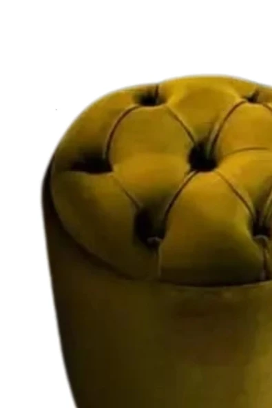 Mobilya Stant Most Hallow Kapitoneli Sandıklı Puf 07 Hardal Kadife Kumaş (Evinize Teslim) - Resim 2