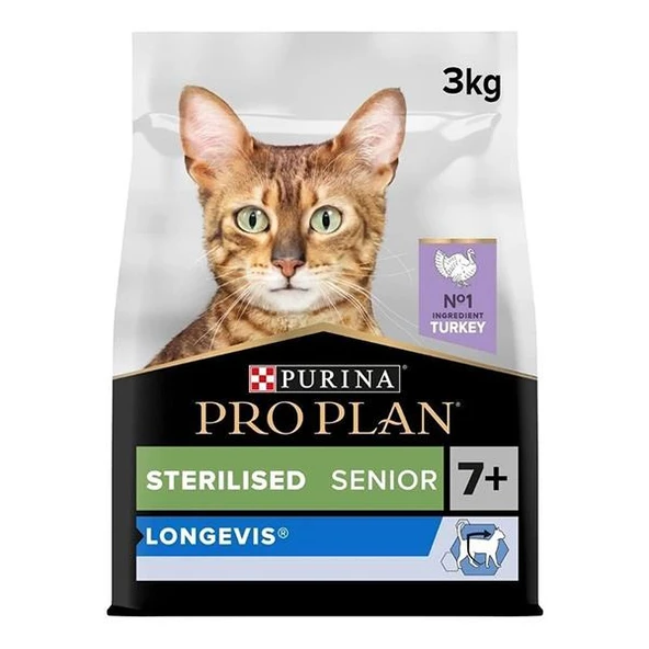 Pro Plan Senior 7+ Hindili Kısırlaştırılmış Yaşlı Kedi Maması 3Kg ürün görseli 1