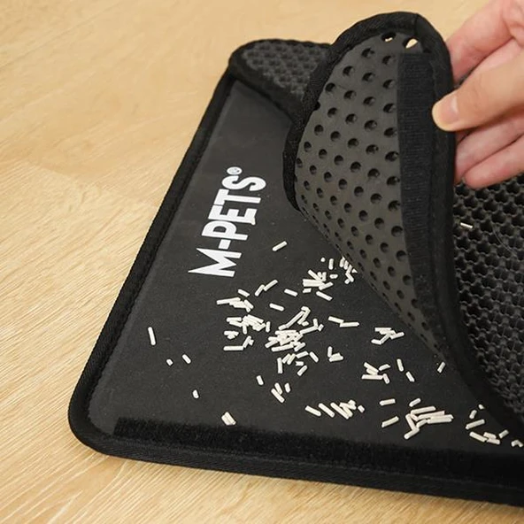 M-Pets Duplex Elekli Kedi Kumu Paspası Siyah 45x65cm - 3