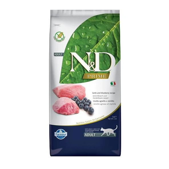 ND Tahılsız Kuzu Etli ve Yaban Mersinli Yetişkin Kedi Maması 10 Kg ürün görseli 1