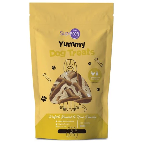 Supreme Dog Tavuklu Ördekli ve Morina Balıklı Köpek Ödül Maması 80gr