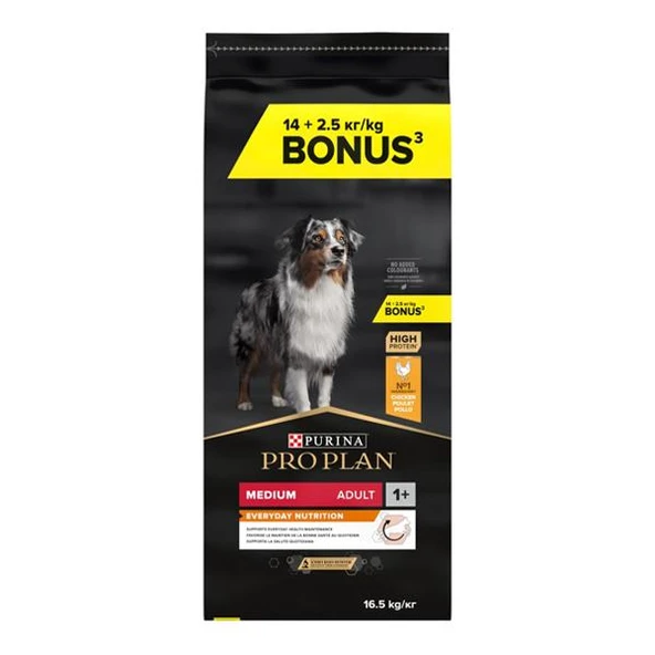 Pro Plan Medium Adult Tavuklu Yetişkin Köpek Maması 16,5 Kg ürün görseli