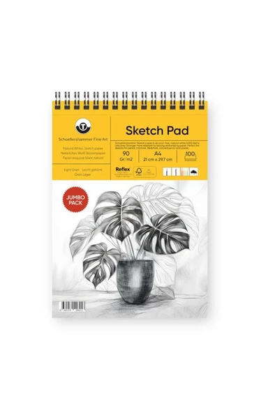 Schoellershammer Jumbo Sketch Pad Eskiz Defteri 90 gr A4 100 Yaprak Naturel Beyaz ürün görseli