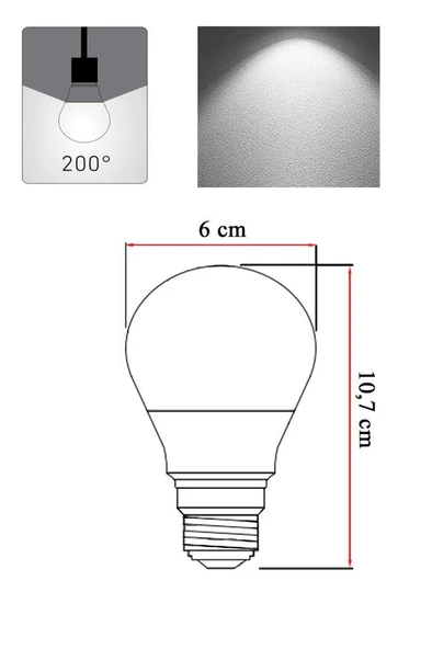 Panasonic 8,5W (63W) Led Ampul 6500K - Beyaz Işık 3 Adet Tasarruflu Lamba - Resim 3