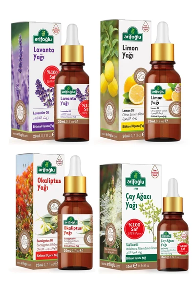 Kene Kovucu 4'lü Yağ Seti (Çay Ağacı - Lavanta - Okaliptüs - Limon)