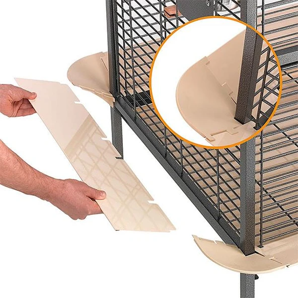 Ferplast Expert 100 Büyük Papağan Kafesi Siyah 124x100x156Cm - 3
