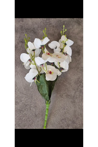 45 cm Yapay Islak Orkide Dekorasyon Beyaz Orkide Demeti - Resim 4