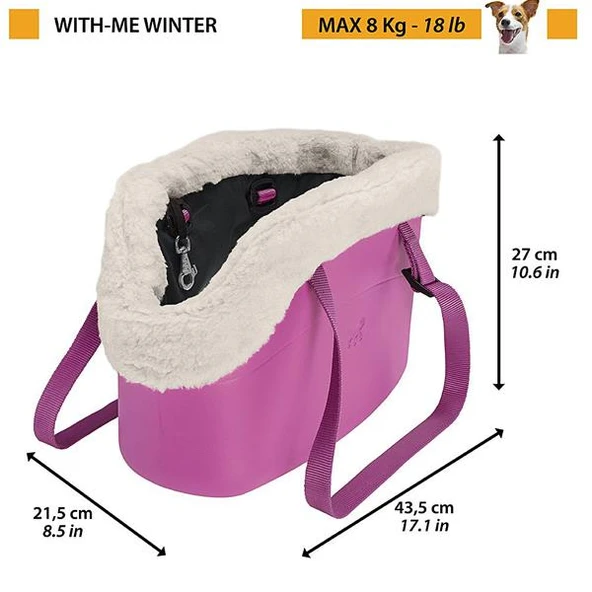 Ferplast With Me Winter Kedi Köpek Taşıma Çantası Siyah - 3