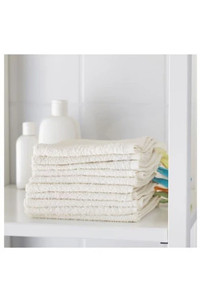 IKEA Bebek Havlu Seti Beyaz Renk 30x30 Cm 10 Lu Bebek-çocuk Kullanım - 3
