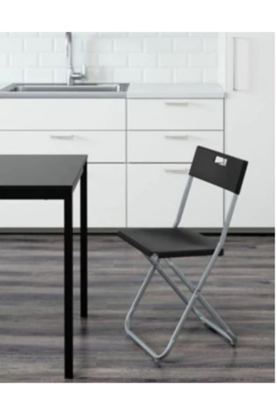 IKEA Gunde Katlanabilir Sandalye Taşınır Siyah Galvanizli Çelik _gunde_siyah