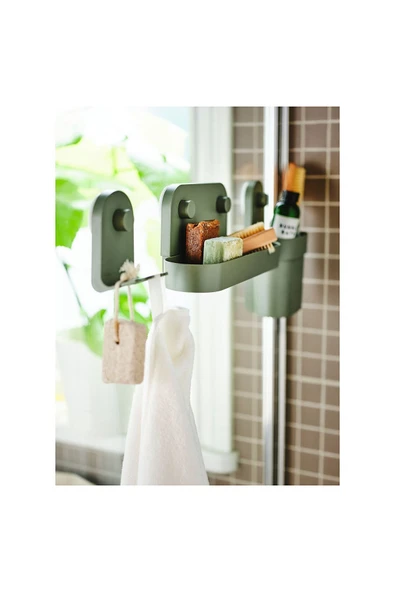 IKEA vantuzlu duvar rafı, gri-yeşil, 28 cm - 4