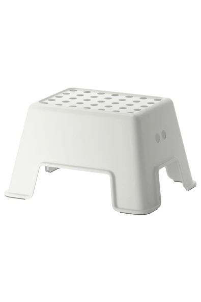 IKEA Tabure Basamak 44X35X25 cm İkea Kaymaz Taban Tabure Beyaz Renk Plastik