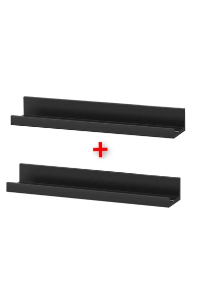 IKEA 2 Adet Fotoğraf Çerçevesi Rafı İkea 2'li Set Duvar Rafı Ahşap Çerçeve Rafı Siyah Kitaplık