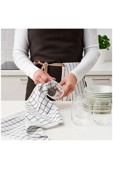 IKEA Rınnıg Kurulama Bezi Beyaz Koyu Gri - 2