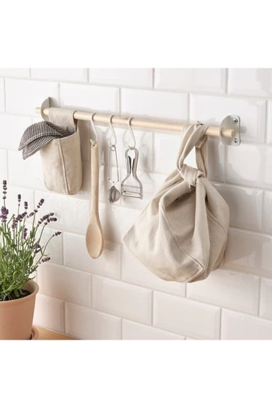IKEA Nereby 60 Cm Masif Ahşap Duvar Rayı - 3