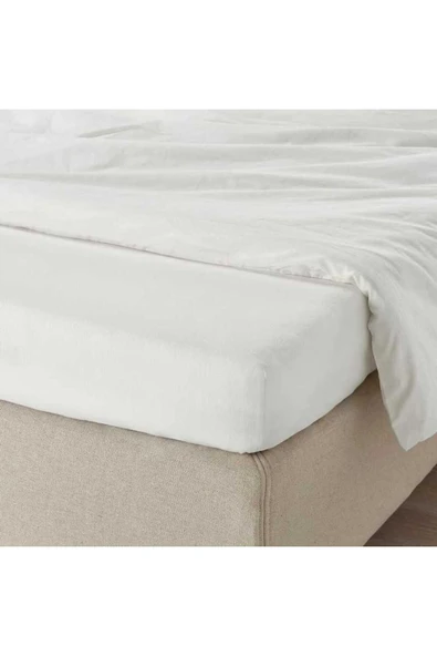 IKEA TAGGVALLMO lastikli çarşaf, beyaz, 90x200 cm Tek Kişilik - 5