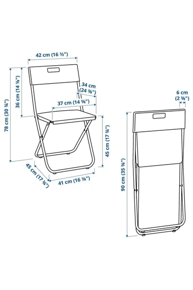 IKEA Gunde Katlanır Sandalye - Siyah - 7