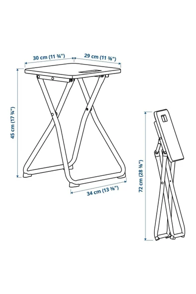 IKEA GUNDE katlanır tabure, beyaz - 2