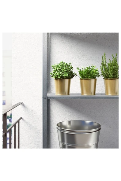 IKEA Daıdaı Pirinç Rengi Metal Saksı 9 Cm 70359401 - 3
