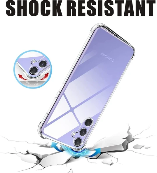 Samsung Galaxy A54 Uyumlu Darbe Önleyici Sararmaya Dayanıklı Airbag Korumalı Ultra Slim TPU Şeffaf Silikon Kılıf - 5