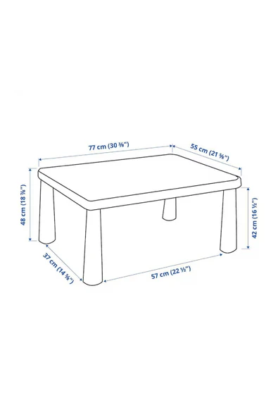 IKEA Mammut Çocuk Masası Yeşil Dikdörtgen 77x55 cm - 3