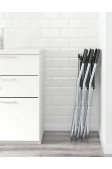 IKEA Gunde Katlanabilir Sandalye Taşınır Siyah Galvanizli Çelik _gunde_siyah - 3
