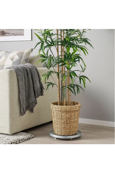 IKEA VALLMOFRÖN rattan saksı deniz sazı 24cm - 2