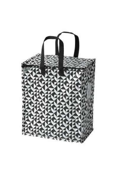 IKEA Giysi Malzeme Yemek Taşıma Çantası Desenli Siyah 47 Lt