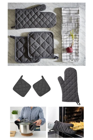 IKEA Fırın Eldiveni Ve Tutacak Takımı Gri Renk