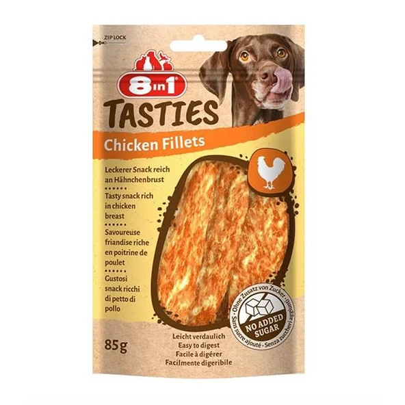 8in1 Tasties Chicken Fillets Tavuk Fileto Köpek Ödülü 85gr ürün görseli